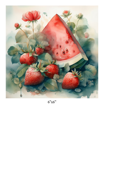 1 Strawberries and Watermelon Junk Journal Print Kit